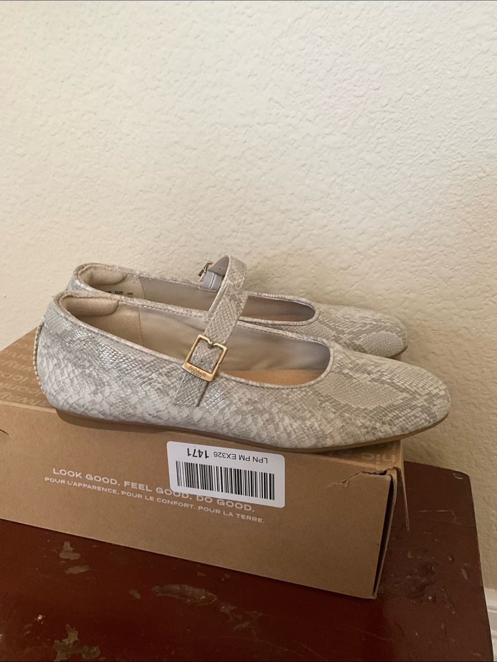 Dr. Scholls Wexley Jane- Oyster- Snake Print- 7.5- NIB